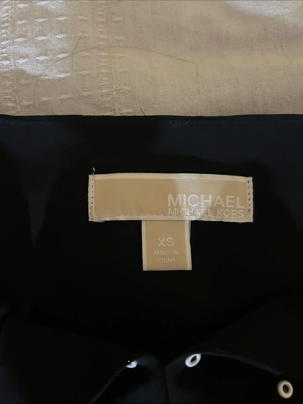 Michael Kors Black Midi Dress with White Polka Dots